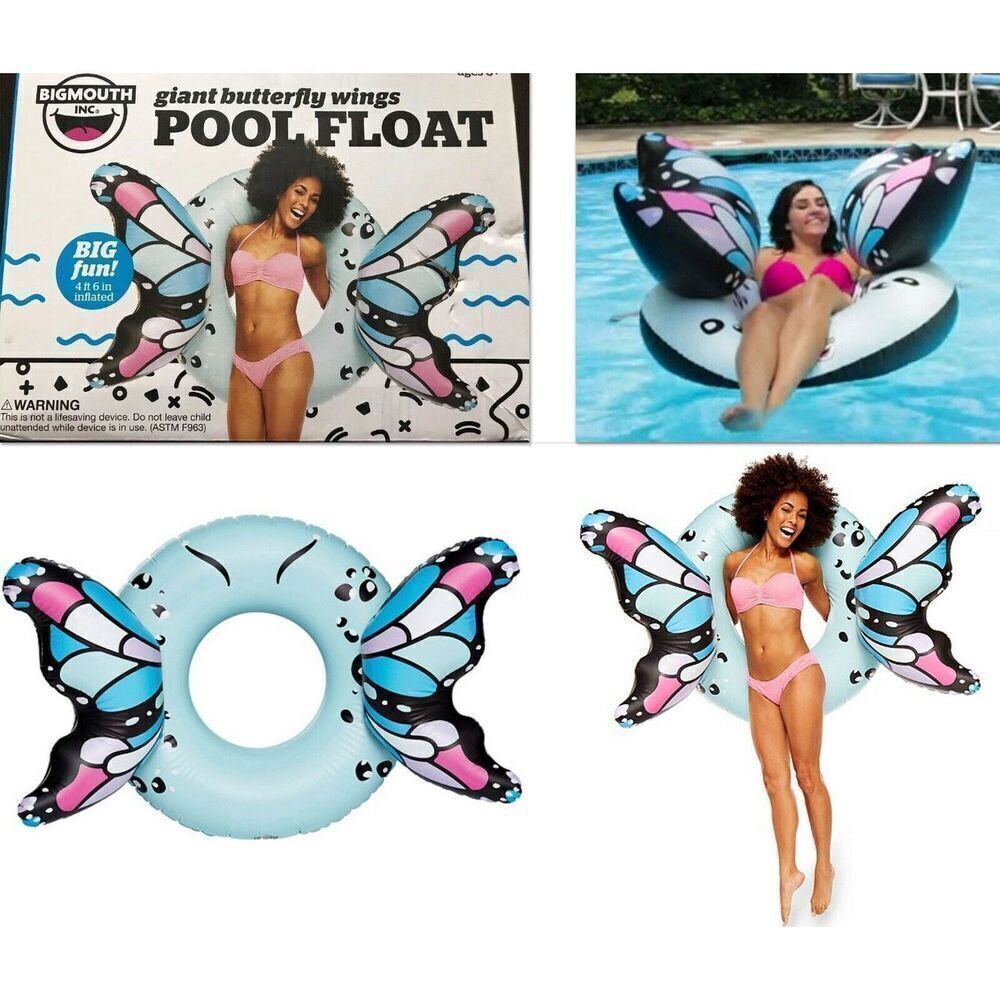 NWT BIGMOUTH Giant Butterfly Wings Swimming Pool Party Beach 4FT Float Big Mouth